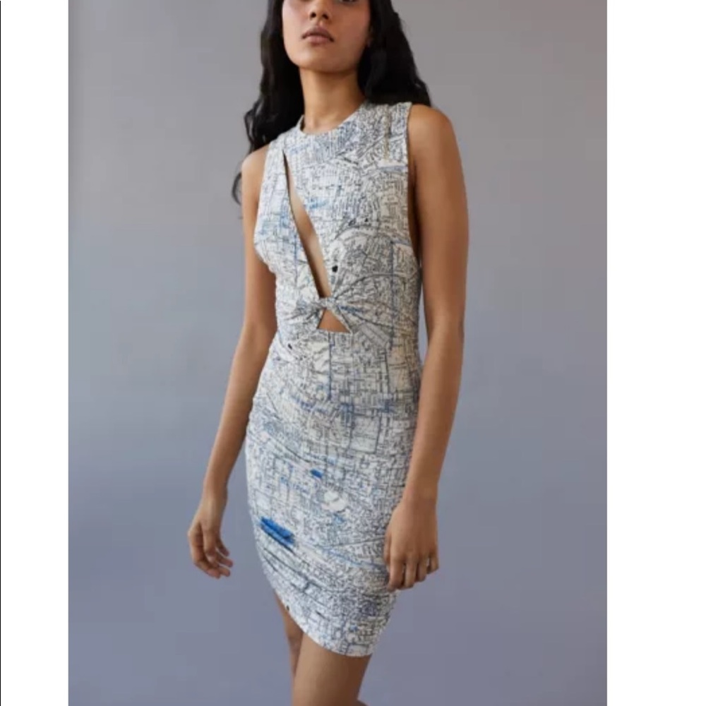 UO Amaya Twist-Front Mini Dress